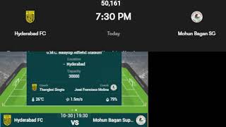 Mohun Bagan SG Vs Hyderabad FC  mbsg vs hfc  Live Match Scorecard [upl. by Palila]