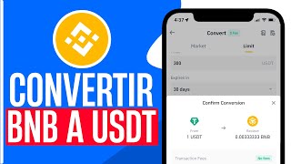 Cómo CONVERTIR BNB en USDT en Binance 2024 [upl. by Neehar]