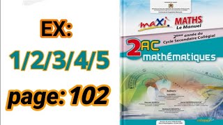 Droites remarquables dans un triangle maxi maths 2AC ex 12345 page 102 [upl. by Anuat122]