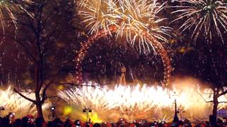 LONDON New Year fireworks Display 2014 FULL version  FULL show [upl. by Milburt]