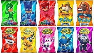 Pj Masks Super Wings and Paw Patrol Toys Learn Colors with Wrong Heads [upl. by William]