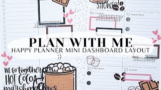 PLAN WITH ME 📒  HAPPY PLANNER MINI DASHBOARD LAYOUT  HOT COCOA  JAN 15  21 [upl. by Agler]