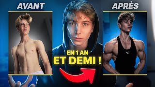 MA TRANSFORMATION PHYSIQUE EN 1 AN ET DEMI Skinny  Musclé [upl. by Nelleh]