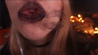 ASMR KISSING YOUR SCREEN BLACK LIPSTICK EDITION [upl. by Eille]