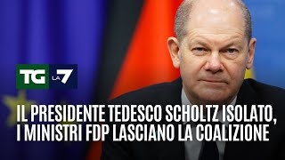 Il presidente tedesco Scholtz isolato i ministri Fdp lasciano la coalizione [upl. by Creedon40]