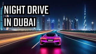 Dubai downtown night drive 4k l Driving through dubai at night [upl. by Kelila]