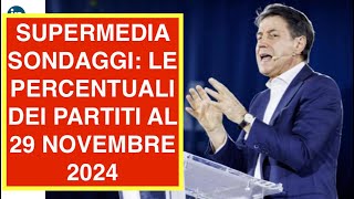 SUPERMEDIA SONDAGGI LE PERCENTUALI DEI PARTITI AL 29 NOVEMBRE 2024 [upl. by Etsyrk21]