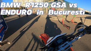 BMW R1250 GSA vs Enduro SWM in traficul din București [upl. by Cassy]