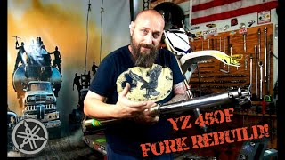 YAMAHA YZ 450F Kayaba Fork Rebuild [upl. by Koenraad857]