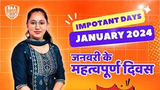 Important Days of January 2024 Static GK for Competitive exams by Shalini Maam [upl. by Ybroc]