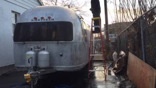 Airstream Polishing Part 1 Removing the Plasticoat Time Lapse [upl. by Felicie]