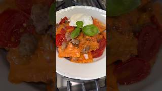 Creamy Burrata Ravioli Recipe with Cherry Tomatoes and Sausage Easy Dinner [upl. by Gnus400]