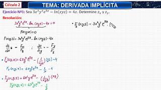 DERIVACIÓN IMPLÍCITA FUNCIÓN DE VARIAS VARIABLES [upl. by Kloster]