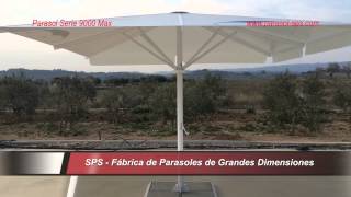 Parasol SPS Serie 9000 Max Resistente hasta 60m apertura manivela [upl. by Otilopih668]