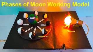 phases of moon working model  diy  simple  science project  howtofunda  lunar amp solar eclipse [upl. by Allesig910]