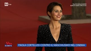 Paola Cortellesi contro il maschilismo nel cinema  La Vita in diretta  20102023 [upl. by Nrek2]