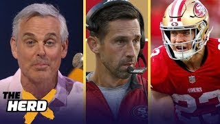 The Herd  Colin Cowherd Shanahan 49ERS mustquotbe very carefulquot about McCAFFREYS achilles tendonitis [upl. by Ellenehs996]