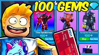 100 Gems Marketplace Challenge In Toilet Tower Defense [upl. by Idok]