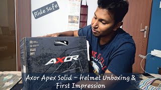 Axor Apex Solid  Helmet Unboxing amp First Impressions [upl. by Solis]