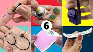 6 Coisas fáceis de fazer para Boneca Barbie  DIY Miniatura [upl. by Toney]