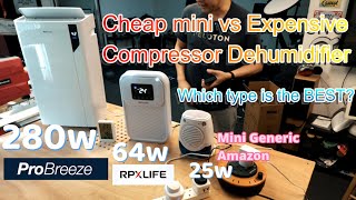 Cheap Mini dehumidifier vs Expensive compressor dehumidifier watch before you buy one [upl. by Norward364]