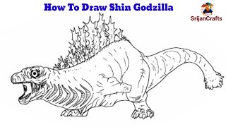 How to Draw Shin Godzilla Second Form  Step by step  art for kids  Colour drawing [upl. by Daza]