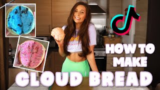 HOW TO MAKE TIKTOK CLOUD BREAD  3ingredient recipe [upl. by Yelserp]