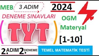 3 Adım Deneme Sınavları  TYT  2 Adım 2 Deneme  Matematik  Temel Matematik Testi  MEB  2024 [upl. by Trinette]