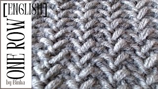 English How to knit the easiest onerow repeat pattern Reversible knitting pattern [upl. by Nesahc2]