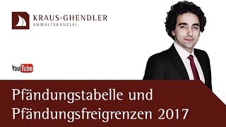 Pfändungstabelle und Pfändungsfreigrenzen 2017 [upl. by Kevina]