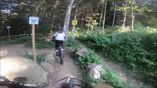 Riding the Lowgartner Trail  MTB Trailcenter Faaker See  lakebike 10yr old  follow cam by dad [upl. by Janelle]