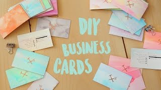 DIY BUSINESS CARDS  WATERCOLOUR AND GOLD EDGE  THE SORRY GIRLS [upl. by Nael]