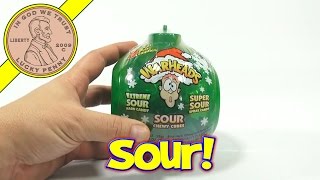 WarHeads Sour Candy Christmas Ornament  Christmas Candy Tasting Food Review [upl. by Hogle417]