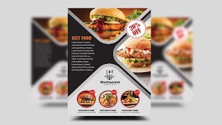 How to Create a Professional Flyer in Photoshop Restaurant Flyer [upl. by Yrelav]