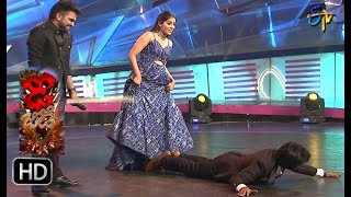 Funny Task  Dhee Jodi  21st June 2017  ETV Telugu [upl. by Ilam]