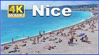 【4K】WALK the BEACH at NICE FRANCE 4k video FR Travel vlog [upl. by Zadoc]