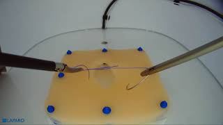 Laparoscopic suturing under tension  Laparo Medical Simulators [upl. by Wakerly]