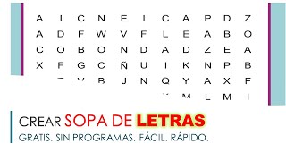 Sopa de Letras para Imprimir fácil rápido online y gratis [upl. by Forlini]