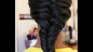 How to Fishtail Braid Tutorial on Relaxed Hair [upl. by Ilahsiav]