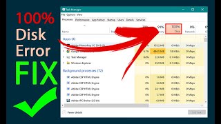 How to Fix 100 Disk Usage in Windows 10  Solved [upl. by Nothsa]