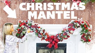 Christmas Mantel Decorating Ideas 🔴 Buffalo Check Christmas Decor [upl. by Peppy]