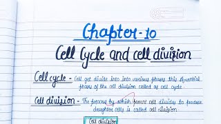 Cell Cycle and Cell Division  Class 11 Biology Chapter 10 Handwritten Notes ❤ Class11and12th 🥰 [upl. by Troth255]