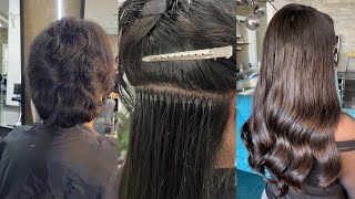 itip hair extensions for short hair  pixie cut to long hair [upl. by Adlaremse]