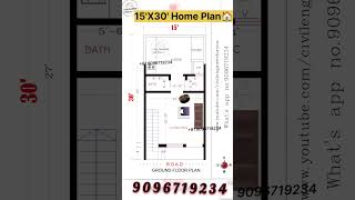 15X30 Small House Plan 🏠 450Sqft House Plans  Village Home Design 🏠 450sqft [upl. by Fairleigh]