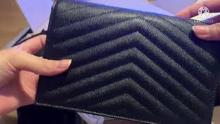 YSL ENVELOPE CHAIN WALLET  19cm Unboxing 📦 [upl. by Ardnossac]