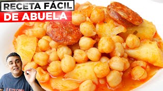 GARBANZOS GUISADOS con CHORIZO 🍲😋 RECETA de la ABUELA potaje TRADICIONAL receta sencilla [upl. by Tosch]