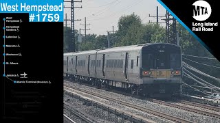 「LIRR」West Hempstead  Train 1759  Atlantic Terminal bound M7 passing Valley Stream [upl. by Howlan]