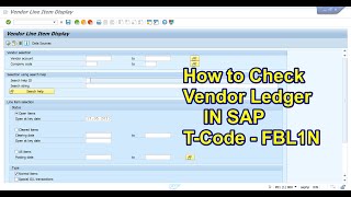 How to check vendor Ledger Statement In SAP  TCODE  FBL1N  What is vendor Ledger in SAP [upl. by Enelaehs]