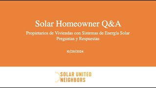 Preguntas y respuestas para propietarios de viviendas con sistemas de energía solar [upl. by Burd580]