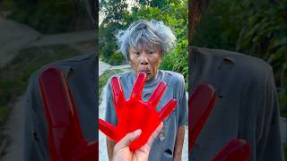 Kind grandpa eats watermelon hand 🍉 watermelon ice cream 🍓 beautiful shorts [upl. by Eelinej]